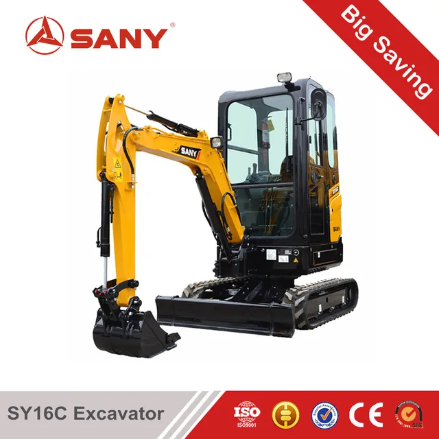 SANY SY16C 1.6 tons Super Energy Saving Fuel Excavator Machines for China Mini Digger with ISO
