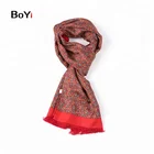 Wholesale Custom Paisley Design Scarf With Red Background