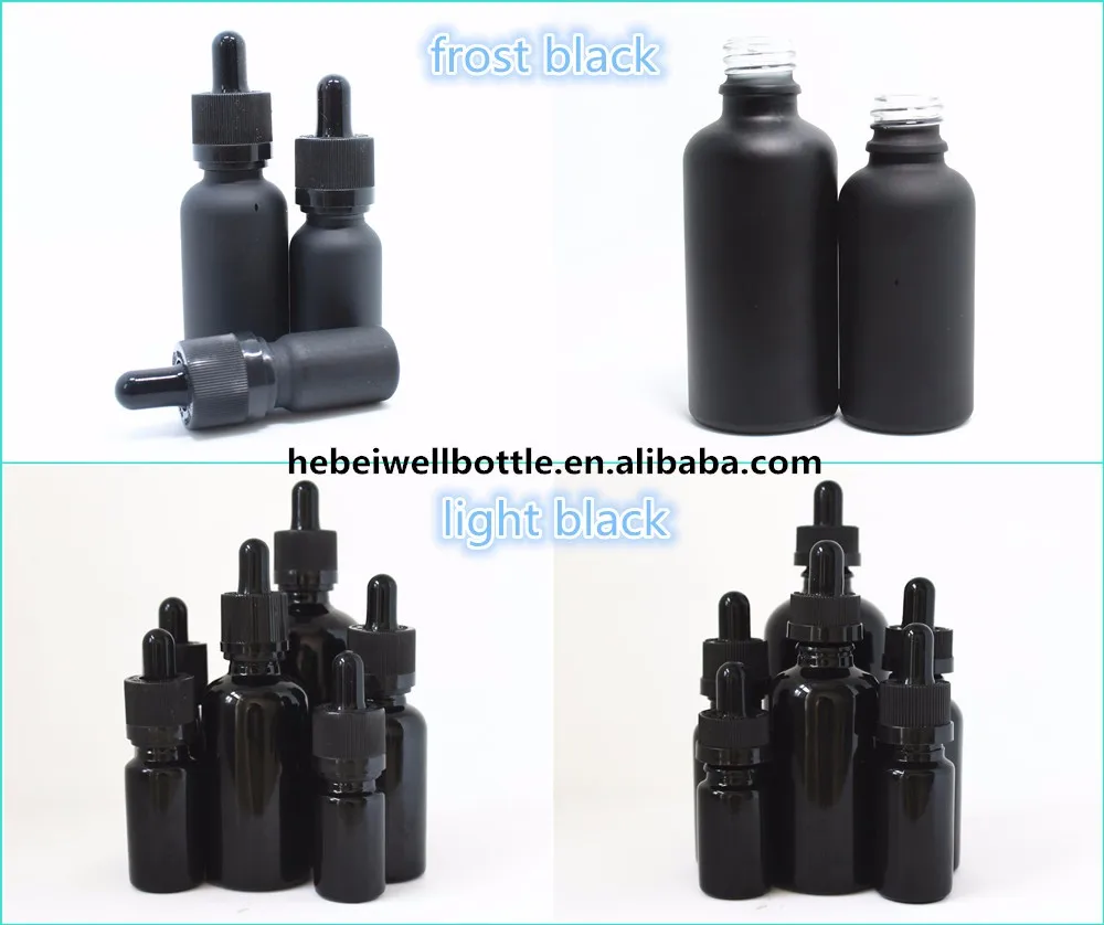black frosted glass dropper bottle 30ml and craft paper tube GB-497S