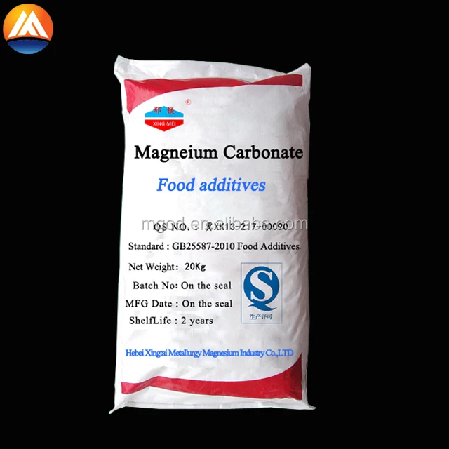 En Vrac Pure MgCO3 Carbonate De Magnésium De Qualité Alimentaire 20 kg/bag