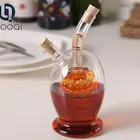 Glass Bottle Fashion Glass Bottle 2 In 1 Oil And Vinegar Dispenser With Cork