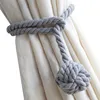 Tiebacks Robe 4 Pack Hand Knitting Curtain Rope Cord Rural Cotton Tie Backs with Double Ball (Two Pair)