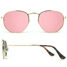 Fashion pink lens metal frame sun glasses customize logo italy design UV400 sunglasses