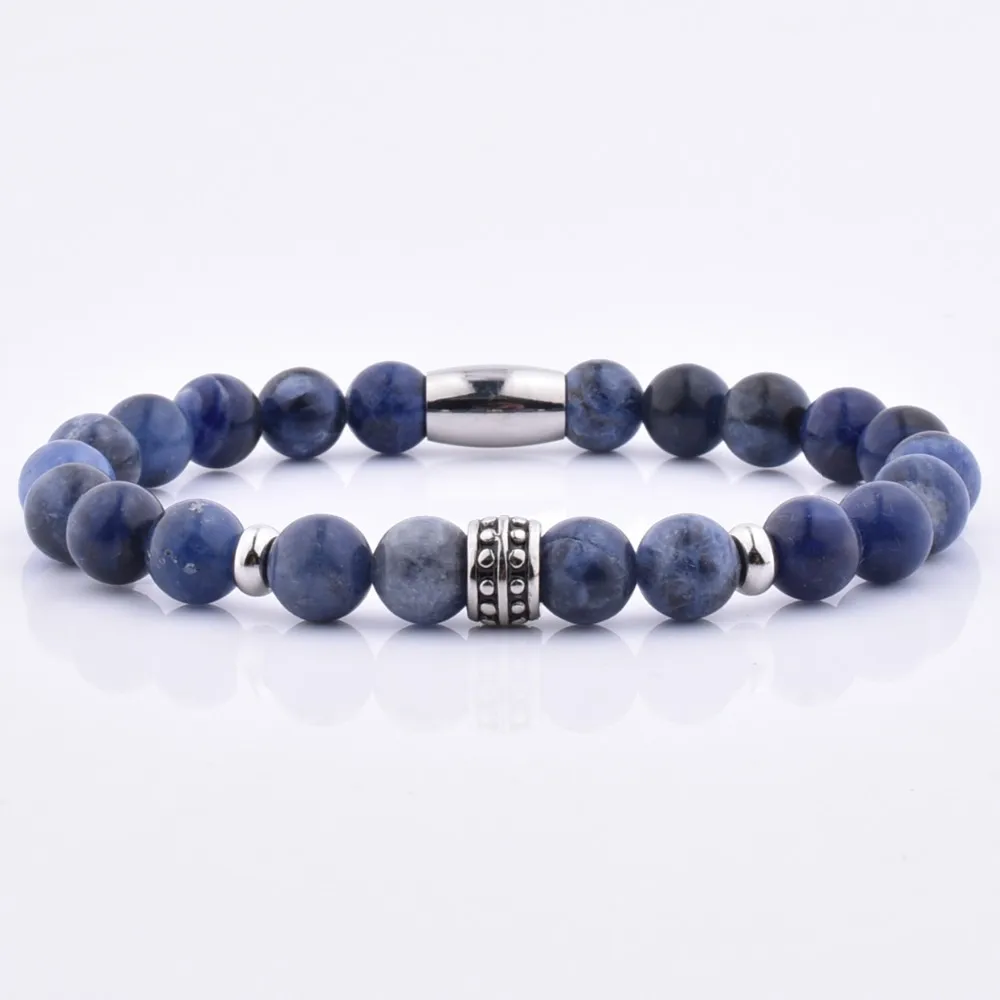 New Arrival Jewelry Genuine Snowflake Stone Bead Natural Stone Spacer Bead Bracelet
