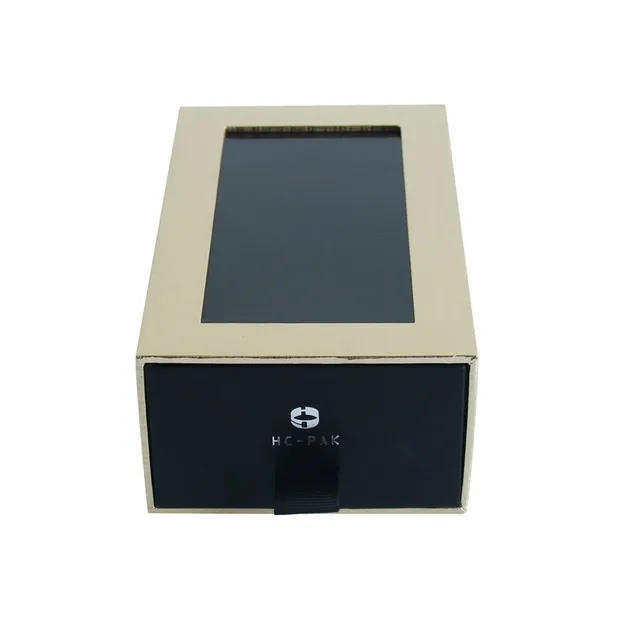 cardboard drawer jewelry box with pvc window