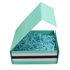 Custom Logo Hot Stamping Printed Flip Top Box Deluxe Corrugated Cardboard Rigid Foldable Flat Pack Gift Box