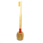 Round handle firm bristle Bamboo toothbrush with customized logo