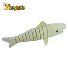 New kids wooden painting fish toy, best sale children wooden painting fish toy for diy W03A016A