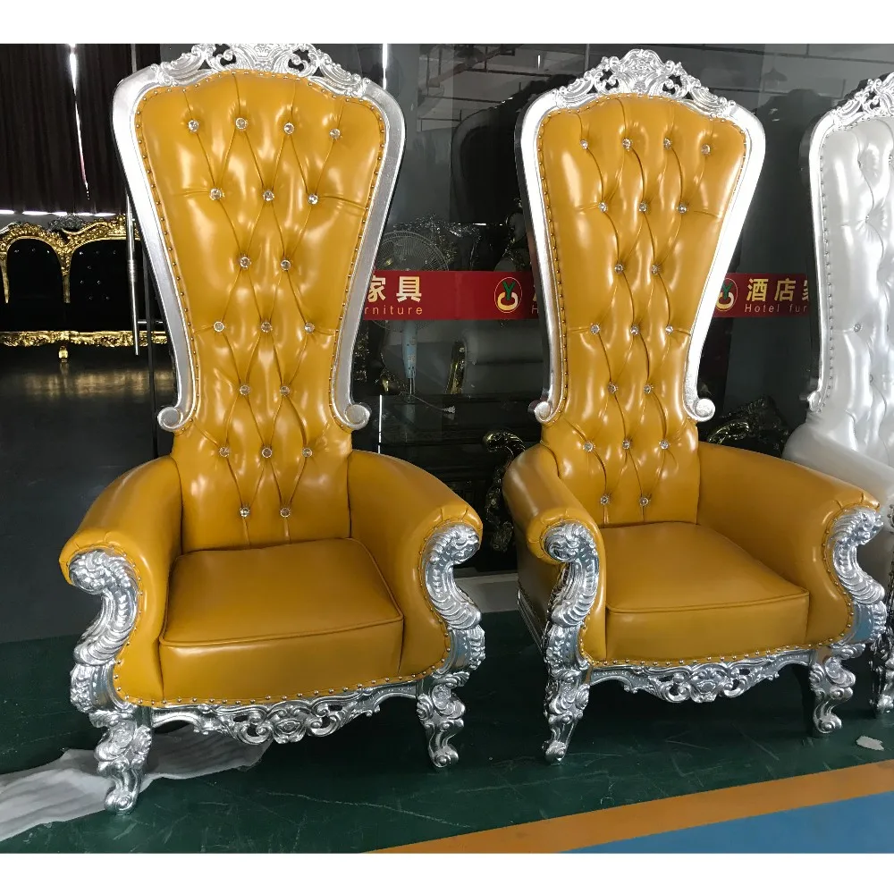 ym01 neoclassic 花式高背超级国王装饰休闲椅真皮婚礼椅酒店椅子