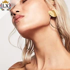 ELX-g19 Metal made sexy simple design 18k arabic gold mens hoop brass earring designs gold earrings ring