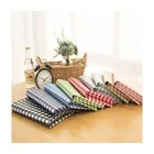 Hot sale Woven laminated checked table cloth with PVC film