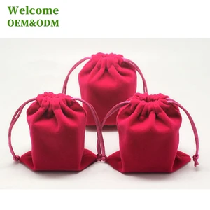 festival red gift essential oil carrying velvet bag for jewelry