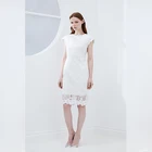 2019 New Summer French White Fancy Short Women Fashionable Sexy Lace Dress Long