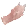 Customized Hand Carved Natural Rose Quartz Crystal Dragon Head Skull For Sale