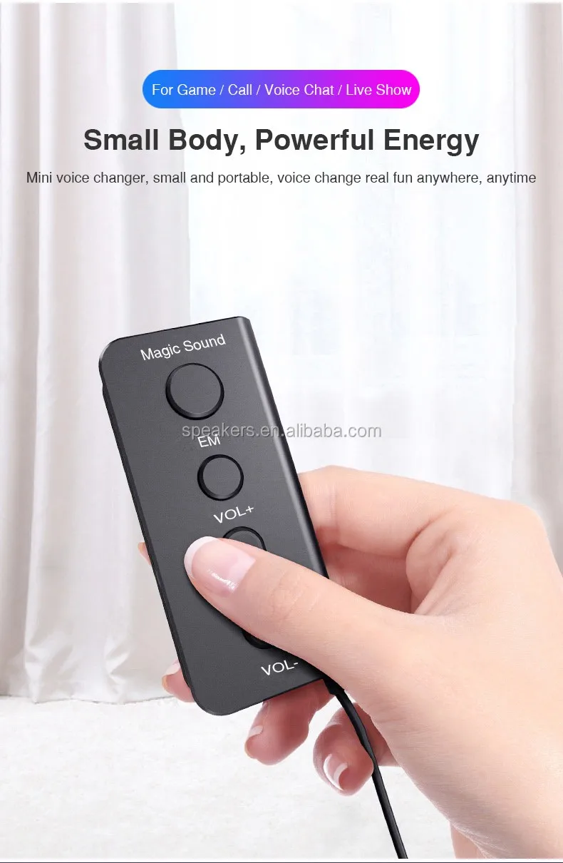 Black Music Live Show Sound Box Mini Voice Changer Toy for Wired Headset MIC Earphone Mobile Phone Voice Chat Talking Singing - ANKUX.COM