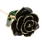 High quality black 24k gold plated rose flower real natural rosette rose for Valentine's Day Christmas present