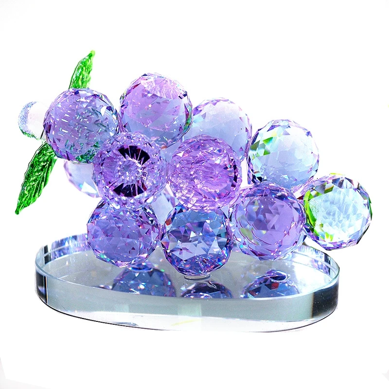 High Quality Colorful Crystal Glass Grapes For Wedding Decoration Gift