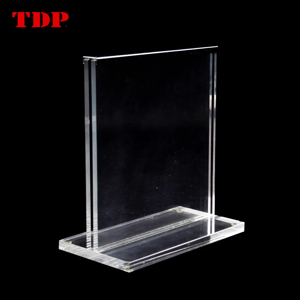 Factory Wholesale Customize New Design Fancy Clear Acrylic Table Tent Card Holder, High Quality Acrylic Desktop Menu Holder