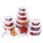 Multifunctional 3 compartment microwave container bento lunch box glass food storage with CE certificate