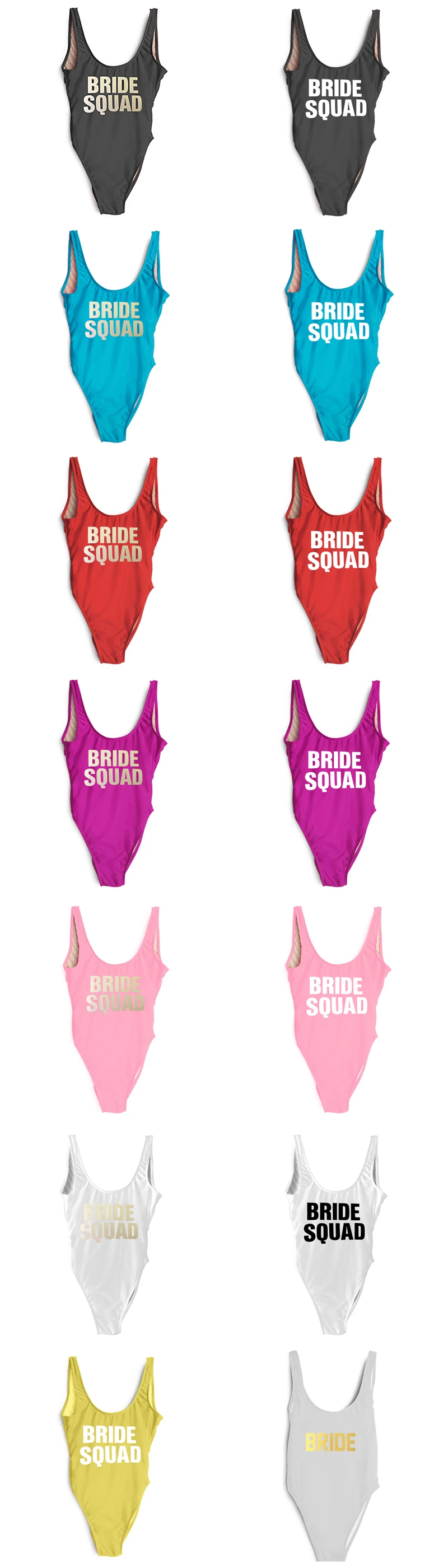 bride squad swimsuit pink