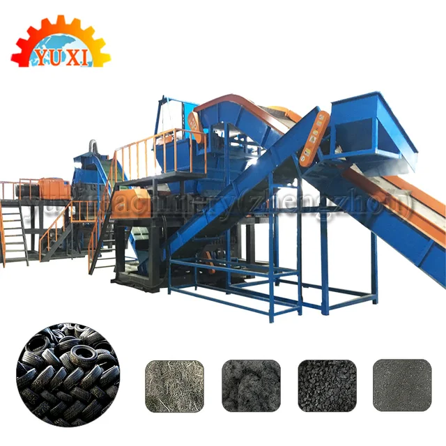 Waste Tyre Recycling Plant / Rubber Granules Making Machine Production Line