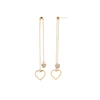 me00250 Wholesale Fine 18 k Real Gold Plated Jewelry Handmade Crystal Two Hearts Korean Dangle Earrings Online