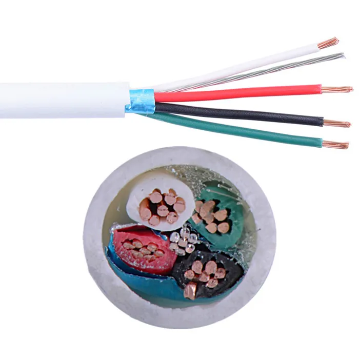 4 core shielded alarm cable white