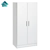 PB MDF Cheap White Two Door Wooden Bedroom Melamine Wardrobe furniture without Drawers Based