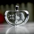glass crystal apple figurine for customize engrave MH-PG008