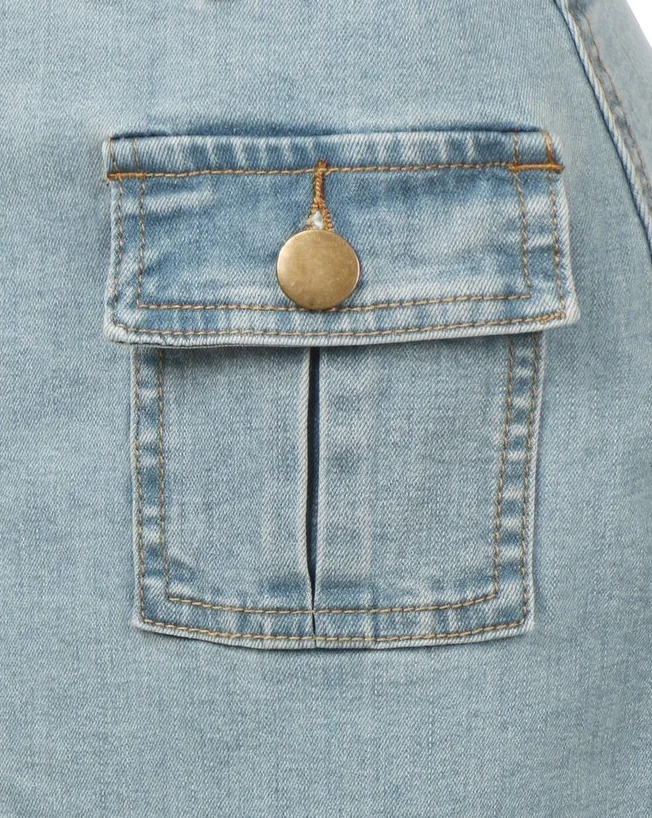 new models Womens High Waisted Denim Pencil Skirt with Stretch button jeans skirts