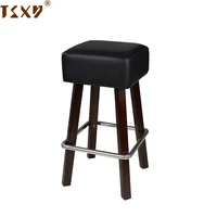 Solid wooden frame cheap stackable bar stool