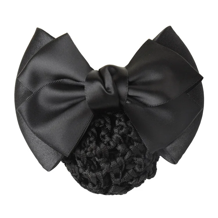Fashion Hair Bow Stretch Fabric Hair Net For Business Women Hair