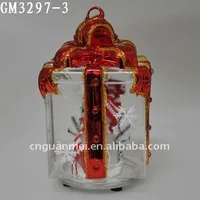 glass christmas gift ornament with led light