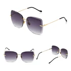 1040 custom ladies cat eye rimless shades sunglasses sun glasses