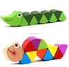 mini caterpillar educational wood toy for kids