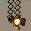 modern design adjustable extend stretching pendant lamp black iron metal hanging light