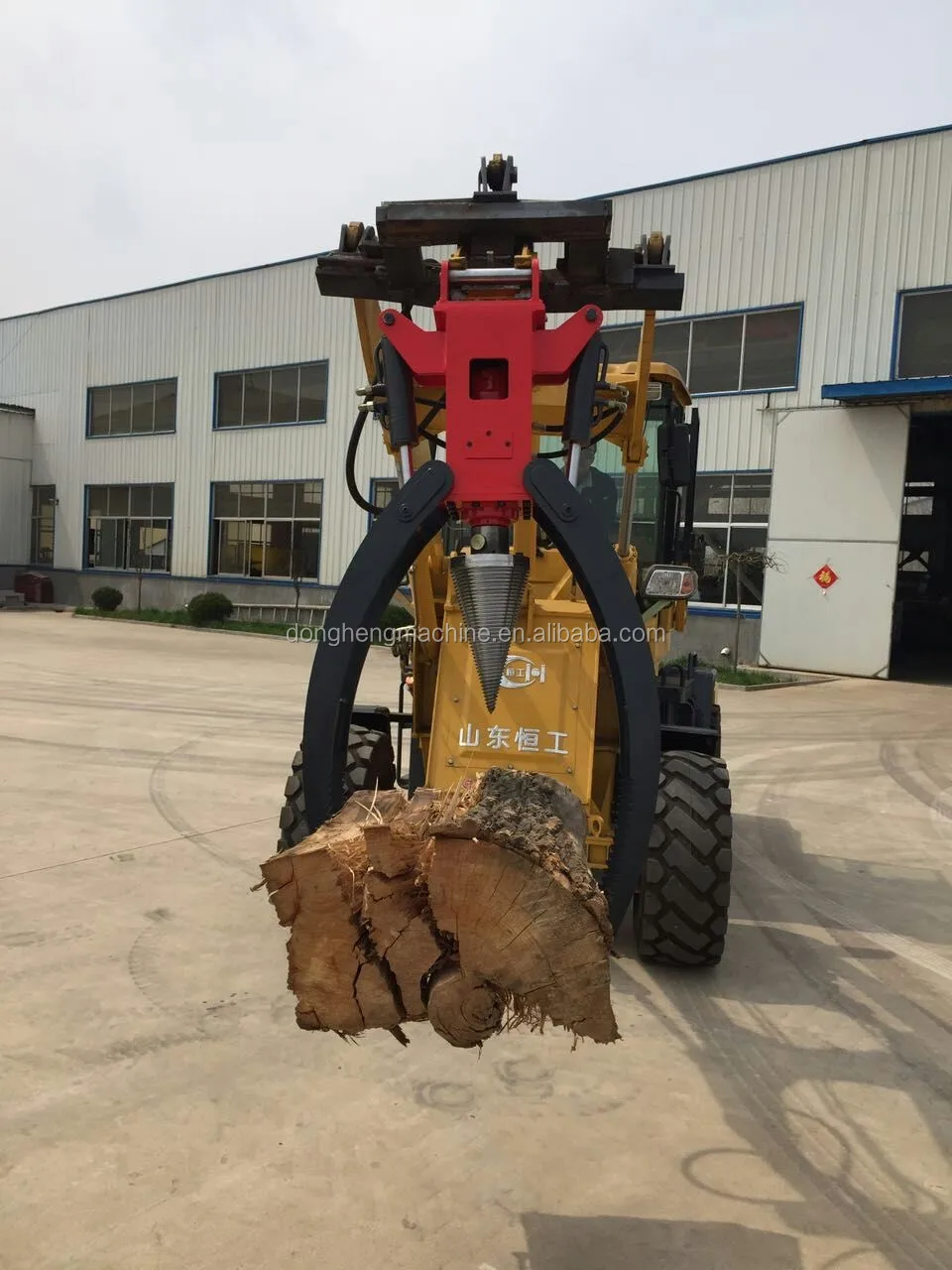 Hydraulic Wood Splitting Attachment Cone Screw Log Splitter For