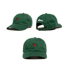 6-Panel black cotton rose embroidered dad hat high quality men custom baseball cap