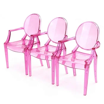 Acrylic Dollhouse Miniature Armchair Furniture Chair For Children