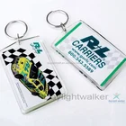 Customized OEM printed Promotional rectangle clear Plastic Acrylic keychain, custom cheap key holder