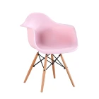 Modern Plastic Dining Chair With Wooden Legs home furniture