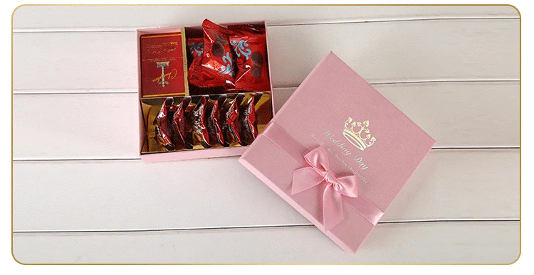 wedding gift paper carton packing candy box with dividers,luxury