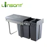 drawer pull out type plastic disposable container furniture fittings waste bin plastic dustbin