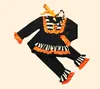 NEWEST girls Halloween pant sets girls black ruffle pants sets girls top bib Halloween clothing with necklace and headband