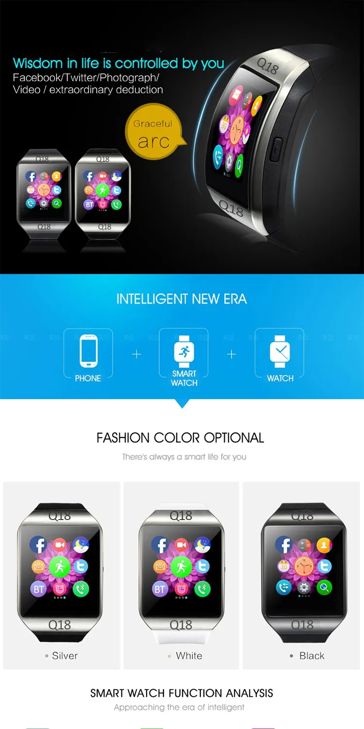 Wholesale 2018 factory oem ce rohs sim card smart watch for mobile phone