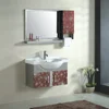 Factory supplier modern mirror sink basin storage set bathroom vanity cabinet