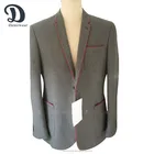 mens woolblend jacket blazer with piping lapel