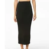 2019 hot sale women custom cheap bamboo black maxi casual skirt black long skirt