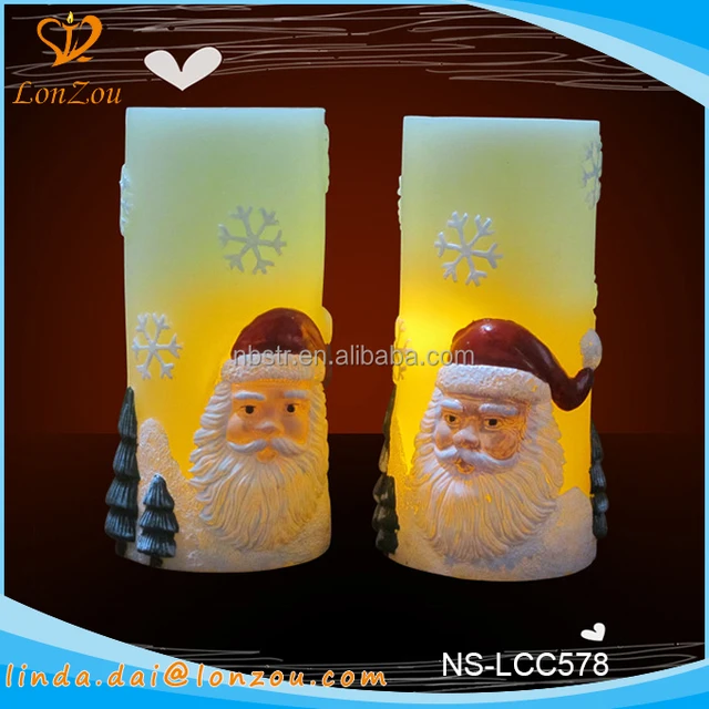 christmas candle wax price best gift carved santa claus pillar