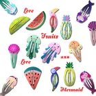 GXL07 series Children's hair accessories baking paint cute mermaid fruit children's hair clips